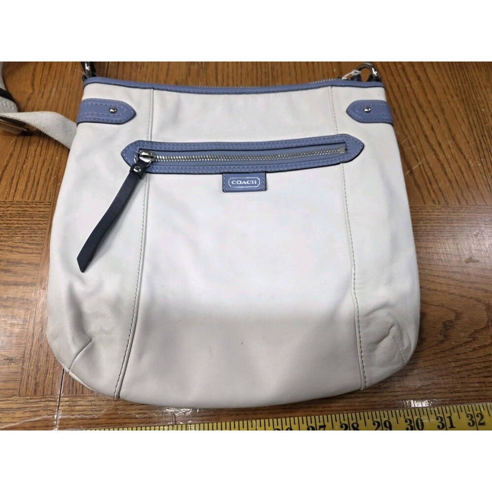 Coach Daisy Spectator Blue/White Leather File Crossbody Bag F23943